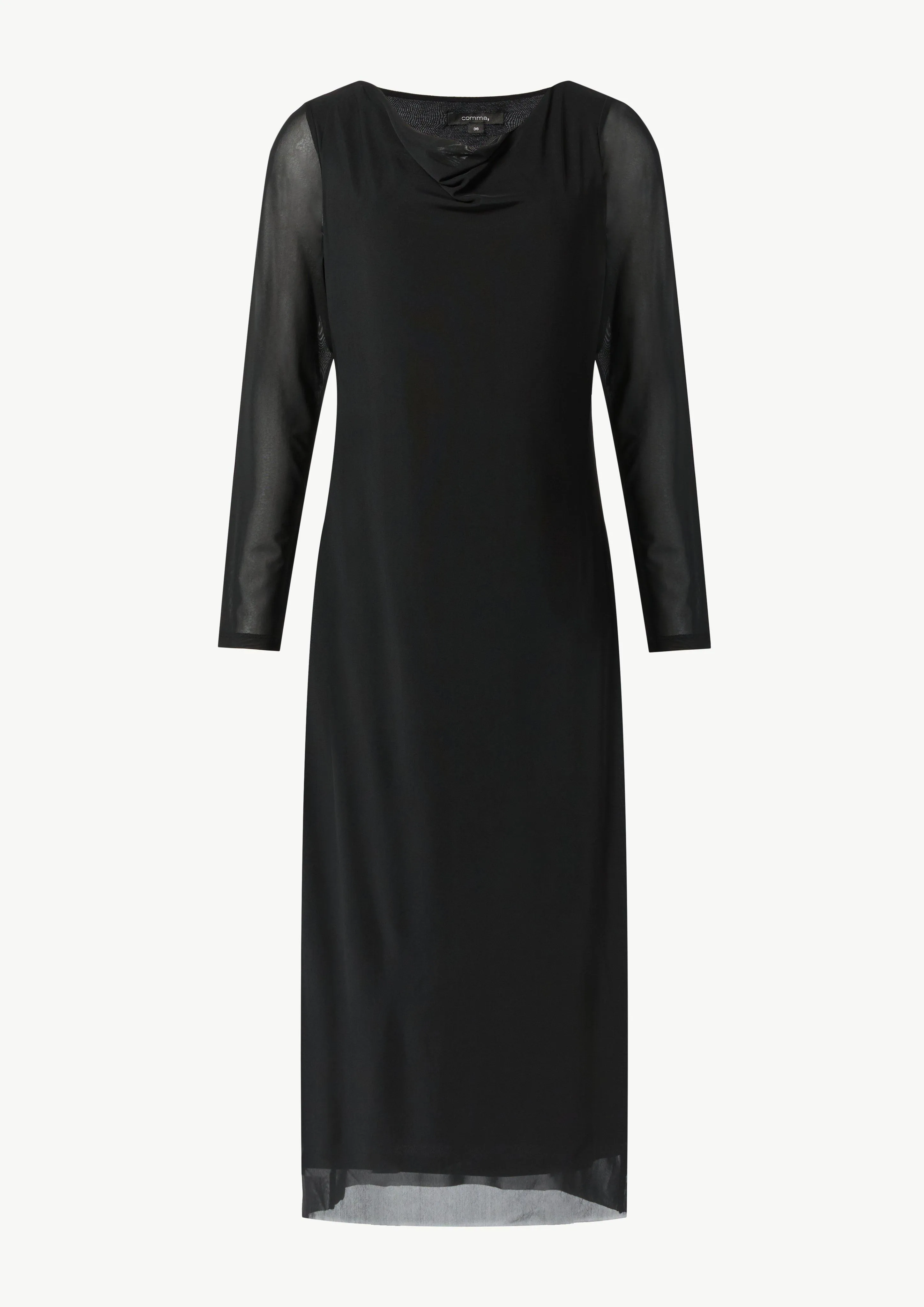 Mesh-Kleid im Slim Fit mit Wasserfall-Ausschnitt