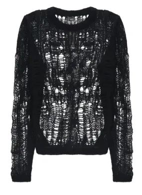   Rick Owens  Biker Level Sweater Black  Pullover 